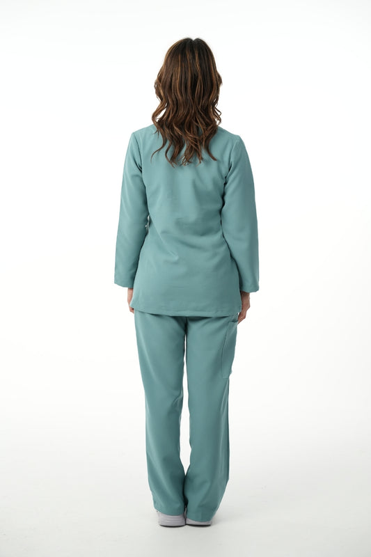 Tenue médicale manches longues pour Femme - Bleu aqua - Collection Nour