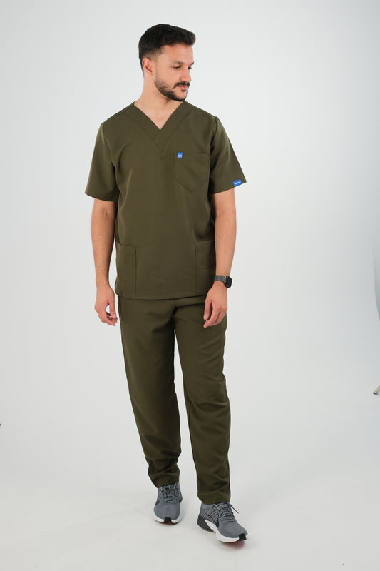 Tenue médicale pour Homme - Vert olive - Collection Emir