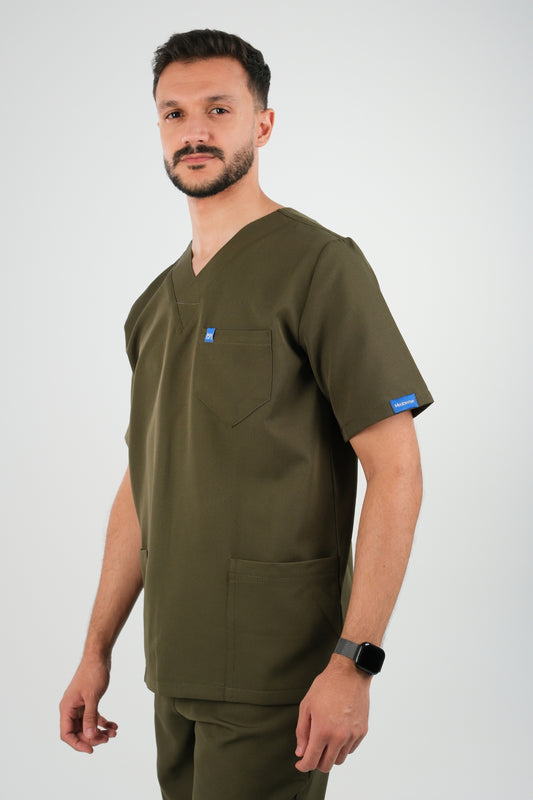 Tenue médicale pour Homme - Vert olive - Collection Emir