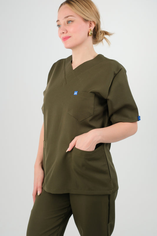 Tenue médicale pour Femme - Vert olive - Collection Lina