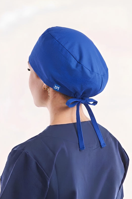 Calot médical - Bleu royal - Cheveux longs
