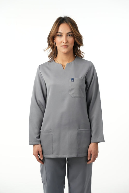 Tenue médicale manches longues pour Femme - Gris - Collection Nour