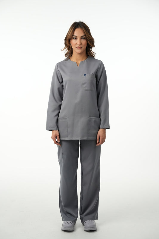 Tenue médicale manches longues pour Femme - Gris - Collection Nour