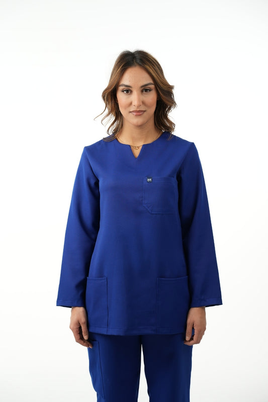 Tenue médicale manches longues pour Femme - Bleu roi - Collection Nour
