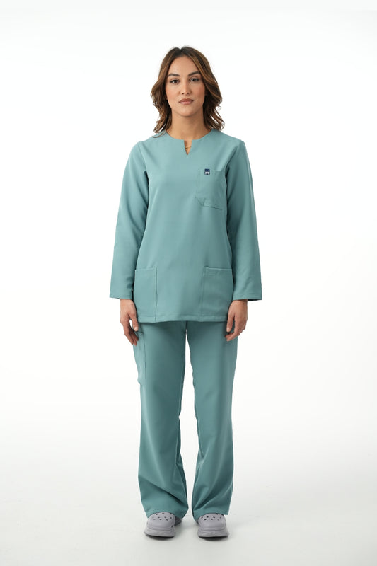Tenue médicale manches longues pour Femme - Bleu aqua - Collection Nour
