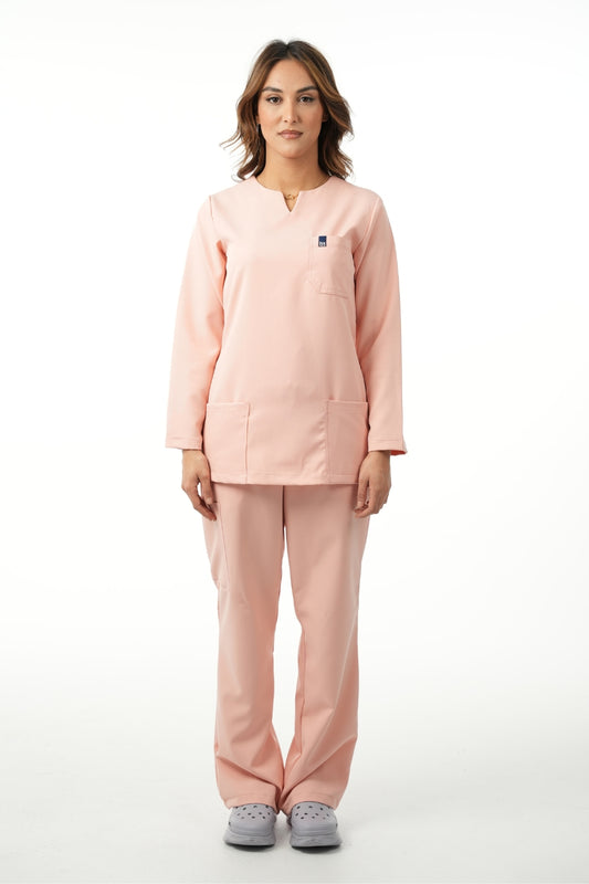 Tenue médicale manches longues pour Femme - Rose - Collection Nour