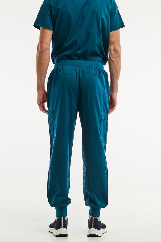 Pantalon de scrub teal LUCA Jogger pour un ensemble médical complet homme Vert turquoise