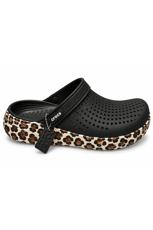 Crocs Lite Classique Noir Léopard - Femme