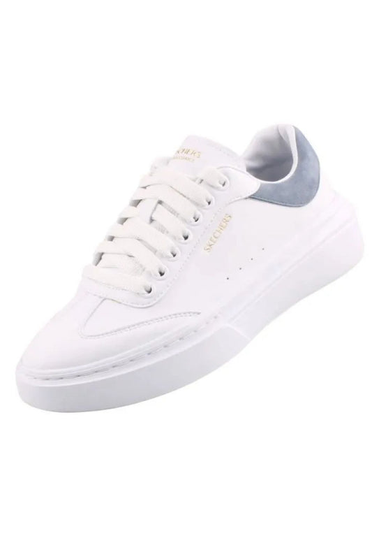 Skechers COURT CLASSICS / Air Cooled - MEMORY FOAM / Blanc- Bleu / Femme