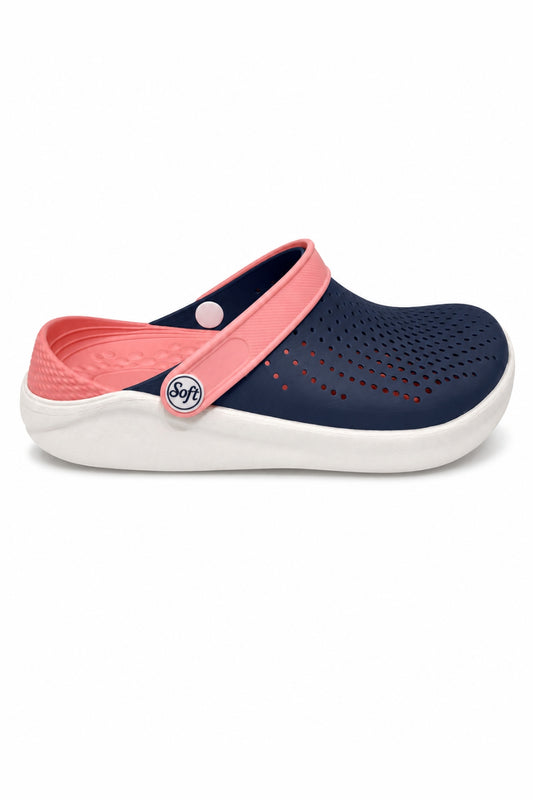 Crocs SOFT simple pour Femme / Bleu marine - Rose
