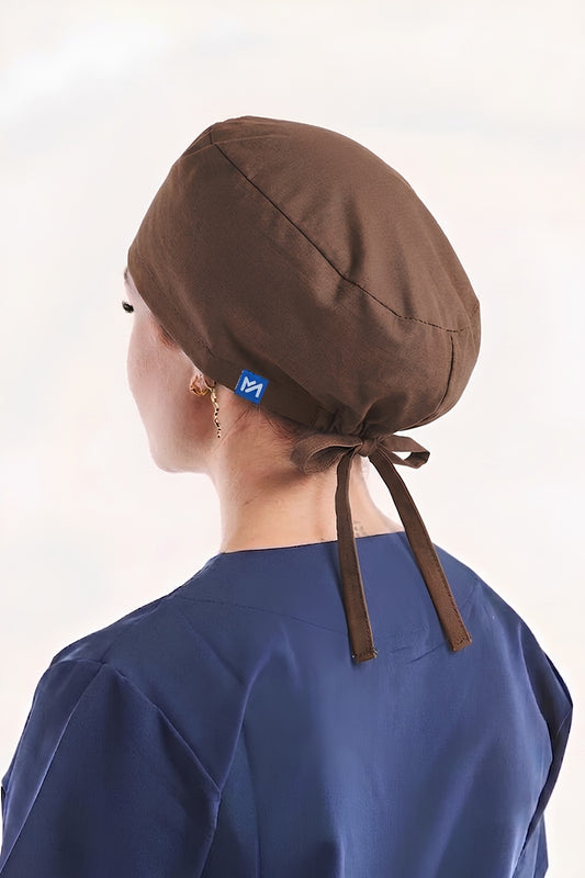 Calot médical - Marron - Cheveux longs