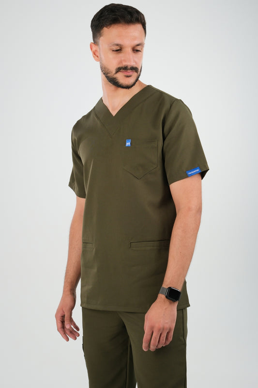 Tenue médicale pour Homme - Vert Olive - Collection Safir