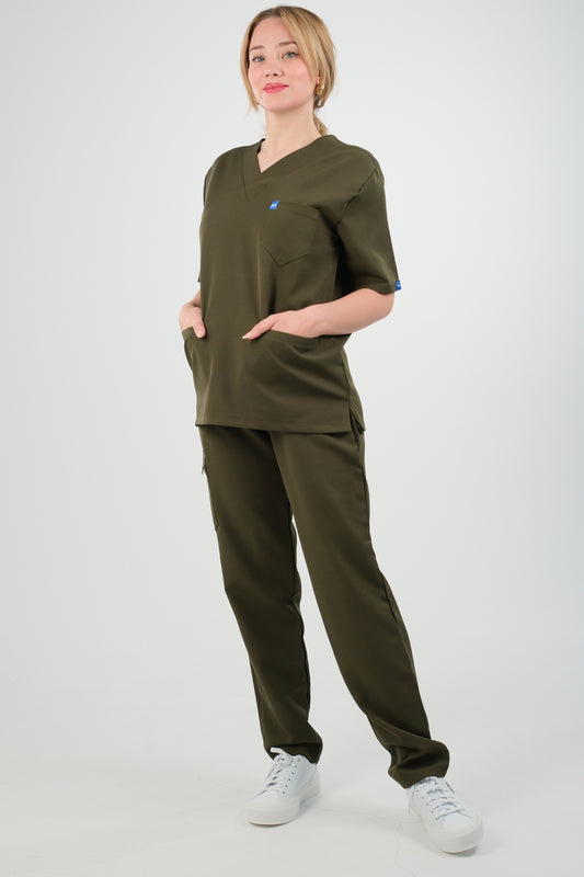 Tenue médicale pour Femme - Vert Olive - Collection Serena