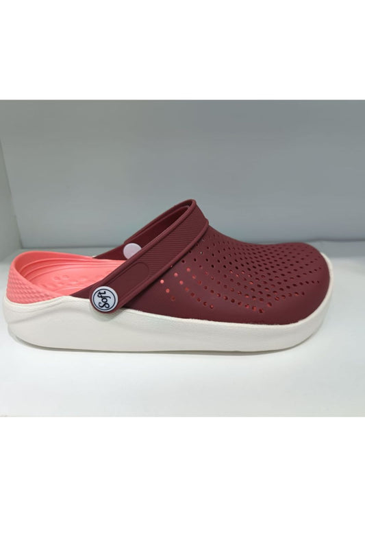 Crocs SOFT simple pour Femme / Bordeaux - Rose