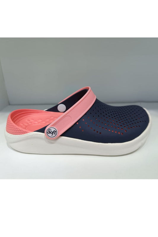 Crocs SOFT simple pour Femme / Bleu marine - Rose