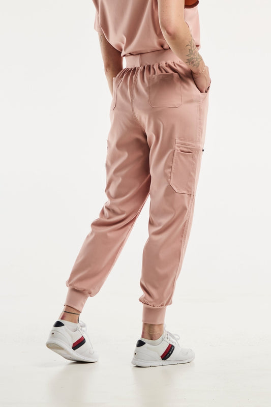 Pantalon cargo rose clair pour tenue médicale femme EMMA Jogger
